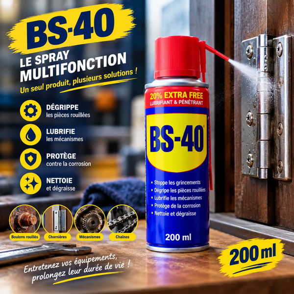 ✨ Nouvelle Tech 2026 | BS-40 Spray Dégrippant Multifonction 🔧【VENTE FLASH】