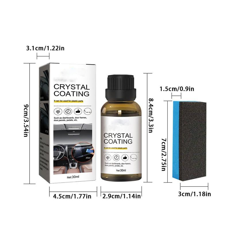 Lot de 2 Rénovateur Plastique Auto — Revêtement Cristal 30 ml (avec éponge)