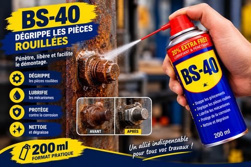 ✨ Nouvelle Tech 2026 | BS-40 Spray Dégrippant Multifonction 🔧【VENTE FLASH】