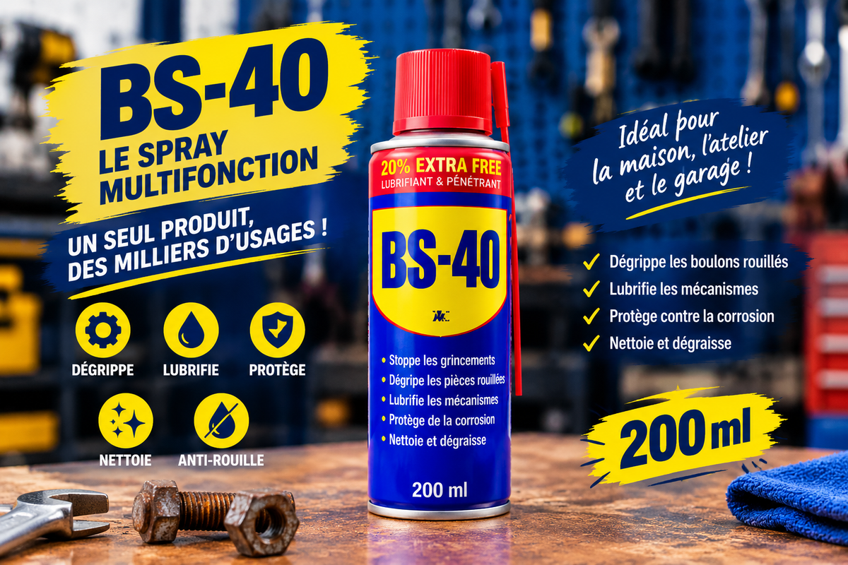✨ Nouvelle Tech 2026 | BS-40 Spray Dégrippant Multifonction 🔧【VENTE FLASH】